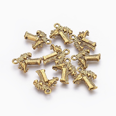 Tibetan Style Alloy Pendants TIBEP-GC140-AG-RS-1