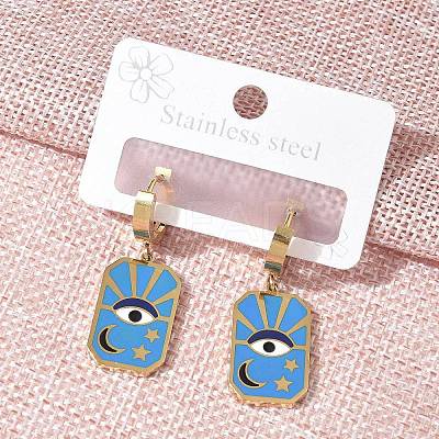 304 Stainless Steel Enamel Hoop Earrings for Women STAS-Z105-01G-04-1