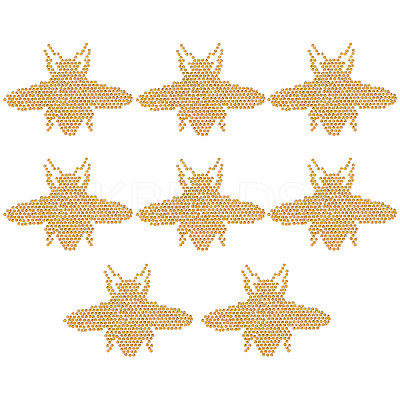 8Pcs Bee Hotfix Rhinestone DIY-CA0006-31-1