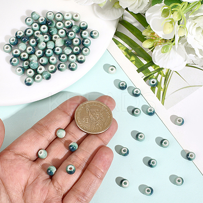120Pcs Handmade Porcelain Beads PORC-PA0001-30D-1