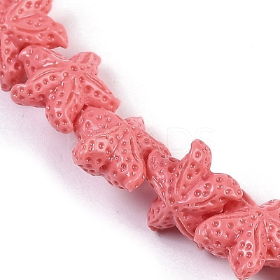 Synthetic Coral Dyed Carved Beads Strands X-CORA-K009-06A-08-1