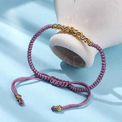 Polyester Cord Braided Bead Bracelets for Women BJEW-L698-01G-01-1