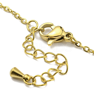 Rhinestone Flat Round Link Chains Bracelet with Glass Oval Open Cuff Ring BJEW-H324-05G-1
