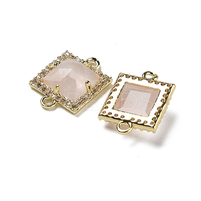 Natural Rose Quartz Faceted Square Links G-I375-03G-08-1