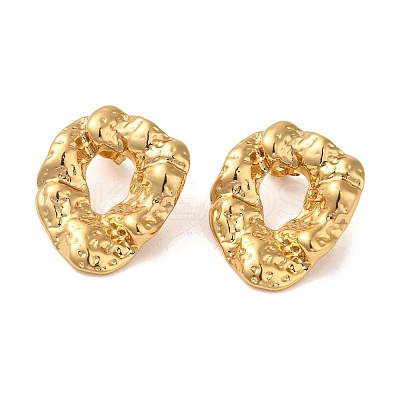 Hammered Twist Ring 304 Stainless Steel Stud Earrings for Women EJEW-U003-09G-1