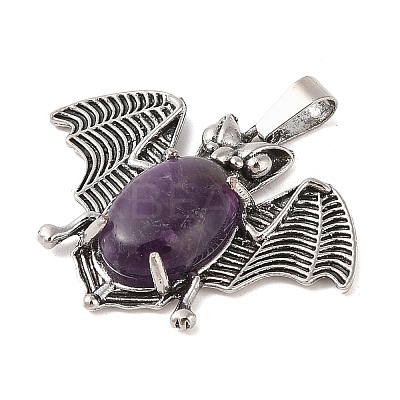 Natural Amethyst Pendants G-G871-02AS-01-1