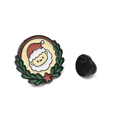 Christmas Theme Zinc Alloy Enamel Pin Brooch for Backpack Clothes JEWE-R003-01EB-05-1