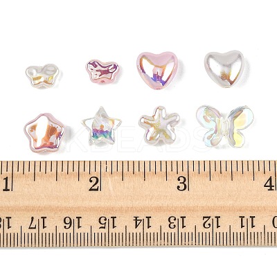 16Pcs 8 Styles UV Plating Plastic Imitation Pearl Beads KY-FS0001-47-1