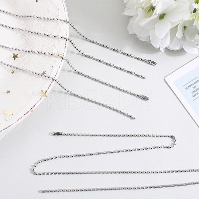 24Pcs 304 Stainless Steel Ball Chain Necklace Making NJEW-BBC0001-10B-1