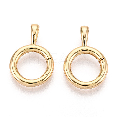 Brass Spring Gate Rings KK-T078-21G-1