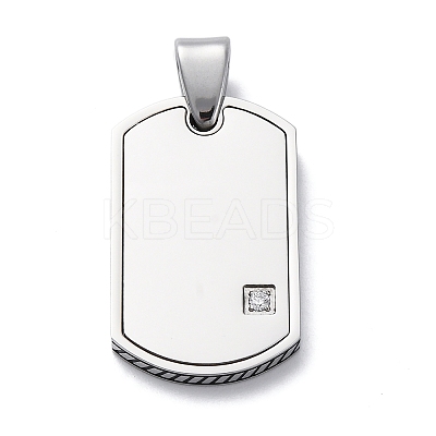 304 Stainless Steel Micro Pave Cubic Zirconia Pendants STAS-U043-24P-1