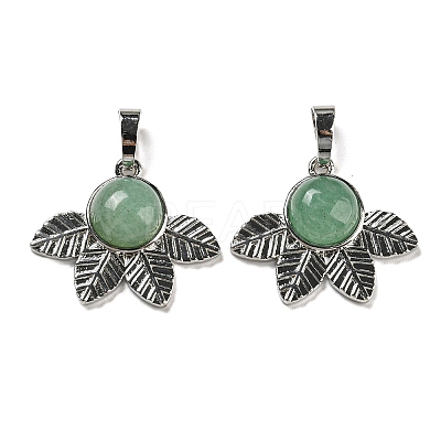 Natural Green Aventurine Pendants G-P517-02P-03-1