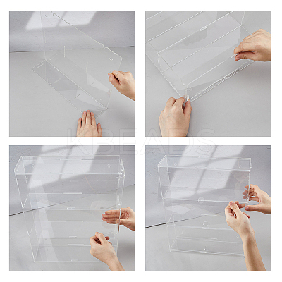 3-Tier Transparent Acrylic Minifigures Display Case ODIS-WH0061-50A-1
