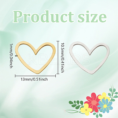 DIY Stainless Steel Heart Dangle Earrings Making Kit DIY-DR0001-39-1
