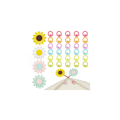 Sunflower Silicone Knitting Needle Point Protectors DIY-NB0010-91-1
