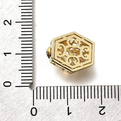 Brass Clear & Pink Cubic Zirconia Hexagon with Flower Multi-Strand Links KK-M316-16G-1