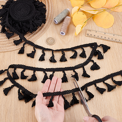 Cotton Fringe Lace Trim Ribbon OCOR-WH0105-008B-1