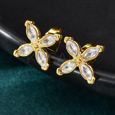 304 Stainless Steel Stud Earrings EJEW-C135-01G-06-1