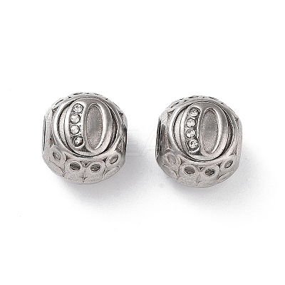 304 Stainless Steel Rhinestone European Beads STAS-A092-10O-P-1
