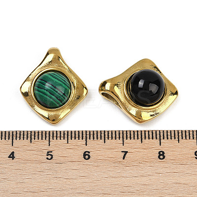 Synthetic Malachite/Opalite/Natural Black Onyx(Dyed and Heated) Pendants STAS-Q350-20G-1