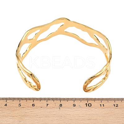 304 Stainless Steel Cuff Bangles for Women BJEW-Z153-01G-1