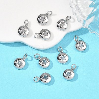 SHEGRACE Brass Clear Cubic Zirconia Charms XGRQ3P174-593P-1