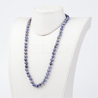 Natural Blue Spot Jasper Necklaces NJEW-D264-14-1
