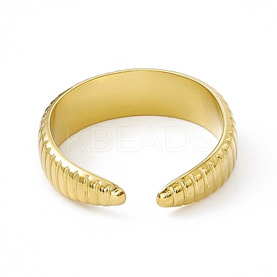 Ion Plating(IP) 304 Stainless Steel Cuff Ring for Women RJEW-C060-16G-1