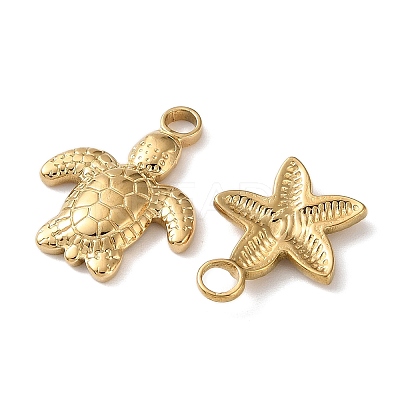 10Pcs Ocean Theme 304 Stainless Steel Pendants STAS-P426-04G-1