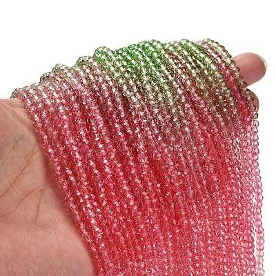 Transparent Painted Glass Beads Strands X1-DGLA-A034-T4mm-A18-1