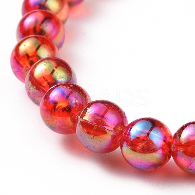 AB Color Transparent Acrylic Beaded Stretch Bracelet Sets BJEW-JB09047-1