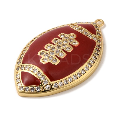 Rack Plating Brass Enamel with Cubic Zirconia Pendant KK-A229-32G-06-1