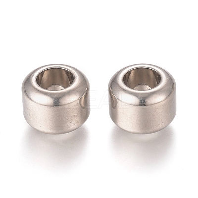 Tarnish Resistant 201 Stainless Steel European Beads STAS-L238-013P-1