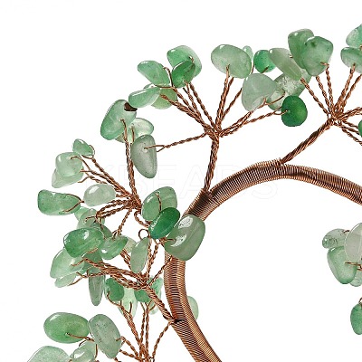 Natural Green Aventurine Chips Love Heart Tree Decorations DJEW-P017-B03-1