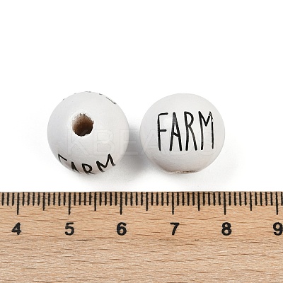 Spray Painted Wood European Beads WOOD-F017-09A-1