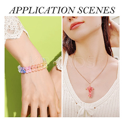 250Pcs 10 Colors Transparent Glass Beads GLAA-TA0002-86-1