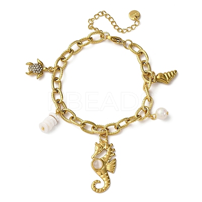 304 Stainless Steel Rhinestone Charm Bracelets BJEW-L708-09G-1