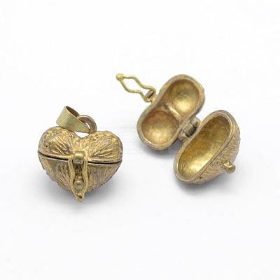 Brass Prayer Box Pendants KK-F722-24C-RS-1