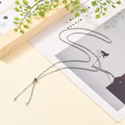 Tarnish Resistant 304 Stainless Steel Slider Necklace Making AJEW-JB00776-01-1