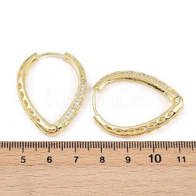 Teardrop Brass Micro Pave Clear Cubic Zirconia Hoop Earrings EJEW-G446-01G-1