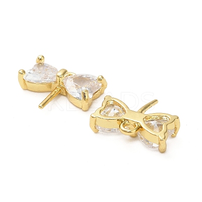 Brass Micro Pave Cubic Zirconia Charms KK-B142-09G-01-1