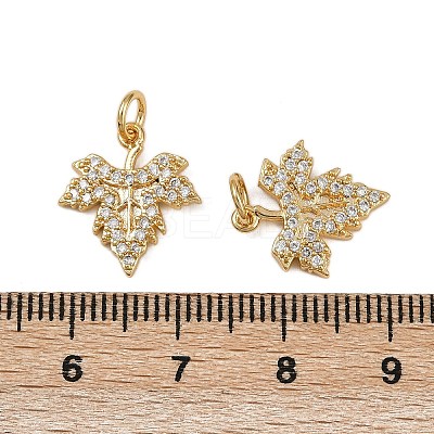 Brass Micro Pave Cubic Zirconia Pendants KK-I358-050G-1