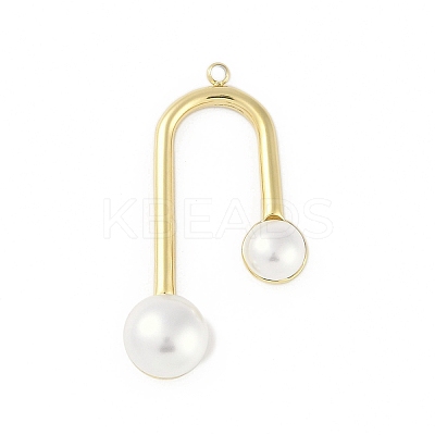 Acrylic Imitation Pearl Pendants STAS-P366-31G-1