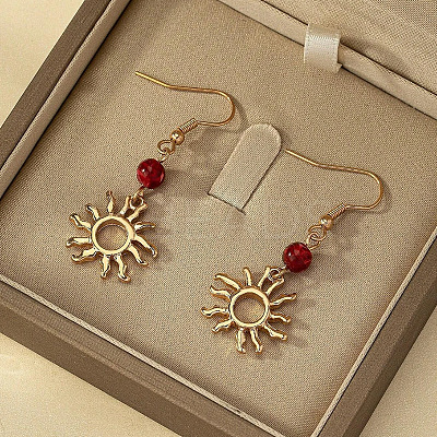 Natural Carnelian Dangle Earrings FS-WGC0479-01-1