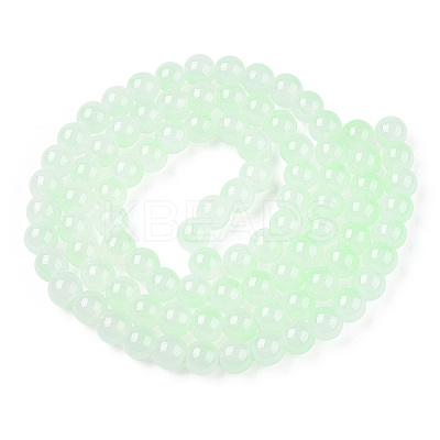 Baking Paint Imitation Jade Glass Round Bead Strands DGLA-N003-10mm-08-1-1