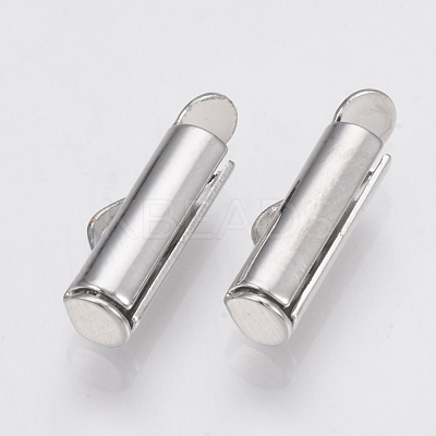 Brass Slide On End Clasp Tubes KK-Q747-11D-P-1