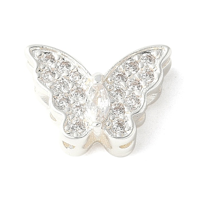 Brass Micro Pave Cubic Zirconia Beads KK-A253-10S-1