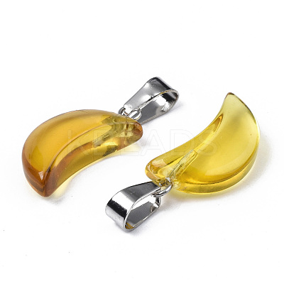 Transparent Spray Painted Glass Pendants GLAA-N035-021-F05-1