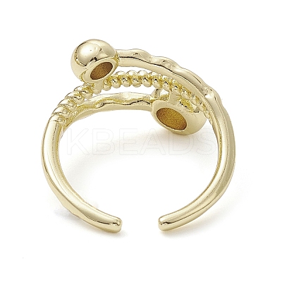 Rack Plating Brass Open Cuff Rings RJEW-K257-21G-1