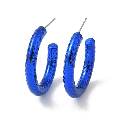 Textured Ring Acrylic Stud Earrings EJEW-P251-38-1